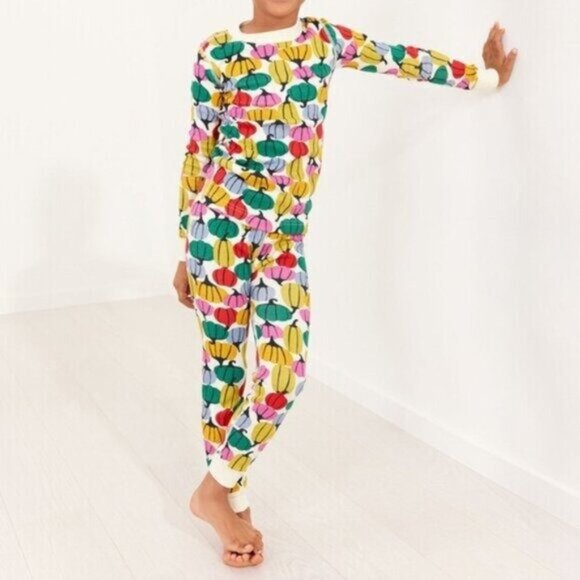 Hanna Andersson Other - Hanna Andersson Colorful Pumpkins Kid's Pajamas 12 Organic Cotton Long Johns
